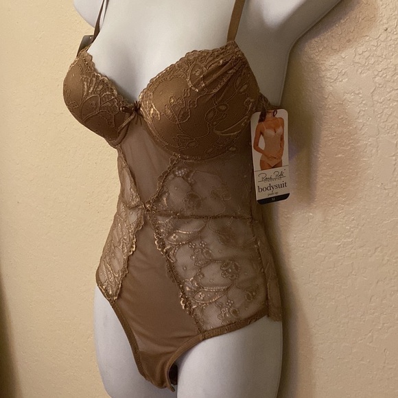 Rene rofe lingerie bodysuit push-up medium tan color - Picture 2 of 9